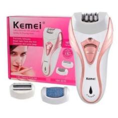 Kemei 3 em 1 Depilador Recarregável - KM-3010 Branco - Center Shoppy