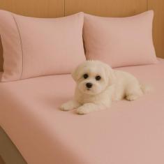 Kit Jogo De Lençol Queen 03 Peças 400 Fios Fronha Ponto Palito - CASA 