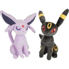 Pokemon Espeon e Umbreon Animais Recheados de Pelúcia, 2-Pack - 8&quot; Cada - Idade 2+