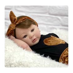 Bebê Reborn Menina Realista Cabelo fio a Fio