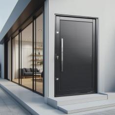 Porta Pivotante Lambril com Puxador Lado Direito Elite 216x130cm Preto