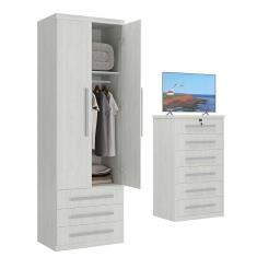 Guarda-roupa 2 Portas 3 Gavetas Modular 1303 Ilan Carvalho