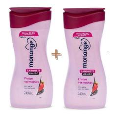 Kit 2 Sabonete Líquido Monange 240mL, Frutas vermelhas