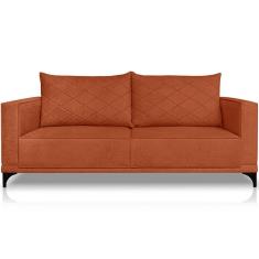 Sofa Nori 3 Lugares Pes De Ferro 200cm Linho Boucle 3303 Ezz 3303
