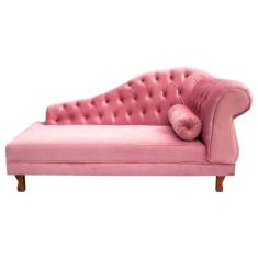 Sofá Chesterfield Elisabeth Divã 1,43m- Veludo Rosa / decoração, sala,