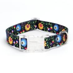 haoyueer Coleira de cachorro com estampa floral para cães pequenos, médios e grandes coleiras com fivela de liberação rápida para meninas cão fêmea nylon macio confortável durável coleira para animais