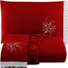 Jogo de Lençol Cama Queen 3 Peças com Elástico Bordado