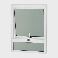 Janela de Alumínio Maxim-Ar com Bandeira 80x60cm Vidro Mini Boreal Confort Brimak