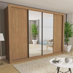 Guarda Roupa Casal Premium Firenze 279,3cm com Espelho 4 Portas 4 Gavetas Espresso Móveis
