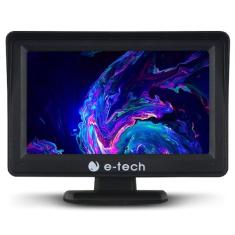 Tela Monitor Lcd 4.3 Polegadas E-Tech Universal Entrada Camera Ré Estacionamento Automotivo Veicular