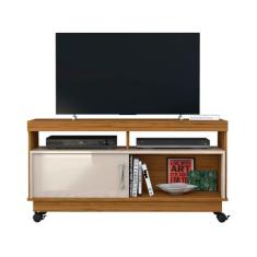 Rack Artur para TV até 50 Polegadas 1 Porta e Rodízios Naturale / Off 