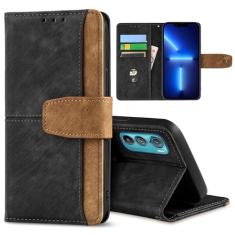 GANGANPRO Coldre de celular de negócios de couro para Moto G52J 5G/G52J 5G II, capa flip antiderrapante resistente a arranhões com suporte para cartão, capa carteira com suporte de 6,6 polegadas -