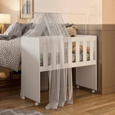 Mini Berço 100% MDF com Colchão 5 em 1 Ariel Branco
