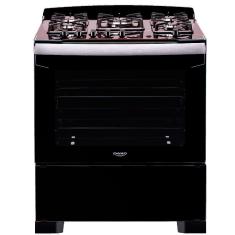 Fogão A Gás Diplomata De Piso 5 Bocas Com 2 Prateleiras Dako Preto Bivolt