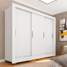 Guarda Roupa Casal Sem Gavetas Brenda Branco - Móveis Arapongas Branco