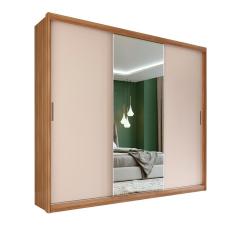 Guarda Roupa Casal Leeds Flex 3 Portas 4 Gavetas MDF Amêndola Touch- Off White Casa H