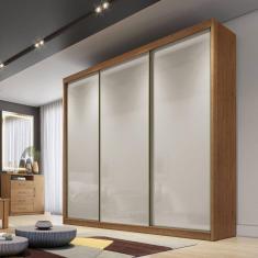 Guarda Roupa Casal 3 Portas 6 Gavetas Montreal Novo Horizonte Cumaru Cinza