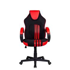 Cadeira Gamer Pelegrin PEL-3005 Tecido Preto Couro PU Vermelho