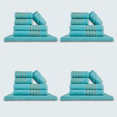 Jogo De Toalhas 24 Pçs Coleção Dubai 100% Algodão Verde