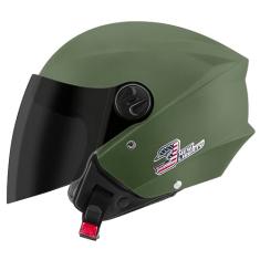 Capacete New Liberty Three Elite 58 Vintage Green Viseira Fume