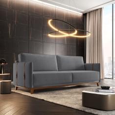 Sofá 3 Lugares 216 Cm Dubai Cinza