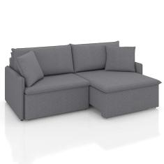 Sofá 3 Lugares Retrátil e Reclinável Stilo Linho Grafite 194 cm