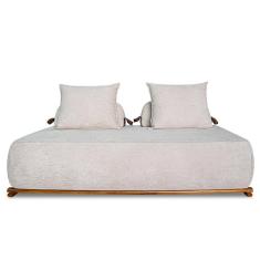 Sofá 2 Lugares 160cm Ilha Base Madeira Viero S06 Boucle Bege - Mpozenato