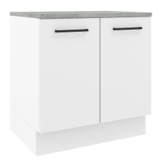 Balcão Madesa Agata 80 Cm 2 Portas - Branco Rustic/branco