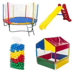 Cama Elástica Pula Pula 2,30m + Piscina de Bolinhas 1,00m + 500 Bolinh