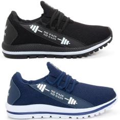 Kit 2 pares de Tênis Esportivo Unissex Haymax Cross Corrida, Preto bra