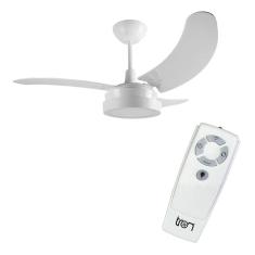 Ventilador de Teto com Controle Remoto Silencioso Branco