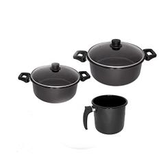 Conjunto de Panelas e Caneco Esmaltado Preto