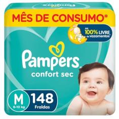 Fralda Pampers Confort Sec M - 148 fraldas