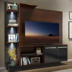 Estante c/ 3 Leds Painel TV 55" e 2 portas Dallas Multimóveis Madeirad