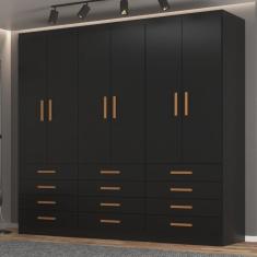 Guarda-roupa 6 Portas e 12 Gavetas New Mônaco