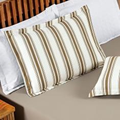 Jogo De Cama 100% Algodão Marin Casal Padrão 03 Peças - Caqui