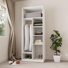 Guarda Roupa Modular 80cm Sem Portas Com Prateleiras Jade Cabecasa Branco