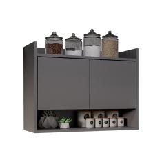 Armário de Cozinha Aéreo 70,5 cm Com Nicho Colin Grafite M12 - D'Rossi
