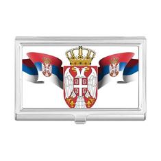Porta-cartões de visita com emblema nacional da Sérvia