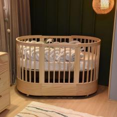 Berço 3 em 1 Redondo Wave Divicar Móveis Marrom