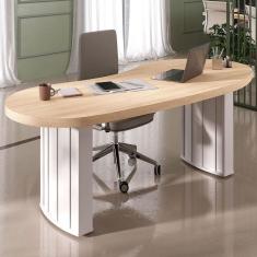 Mesa para Escritório Tamburato Organic Carvalho/Branco - Artany Móveis