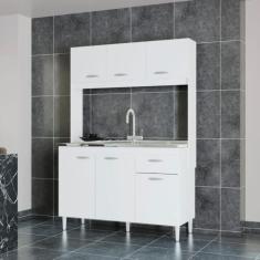 Cozinha Poquema Anete 6 Portas 1 Gaveta, Branco