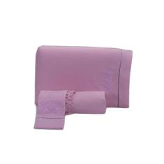 Jogo Lençol 3 Peças Cama Viúva 200 Fios Bordado Rose 001 - Miguel Enxo