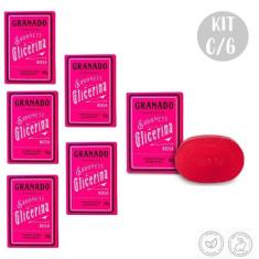 Kit c/6 Sabonetes em Barra Glicerina Rosa Antioxidante Granado 90g