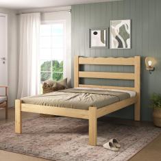 Cama de Casal Madeira Maciça para Colchão 128/138x188cm Multimóveis CR35255