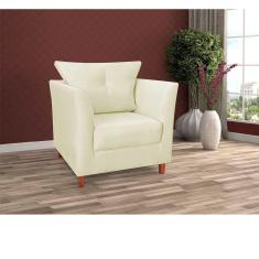 Poltrona Decorativa Isis Suede Branco