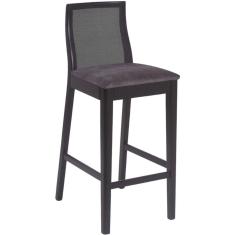 Banqueta Arizona Madeira Maciça Encosto Tela Sling Preto