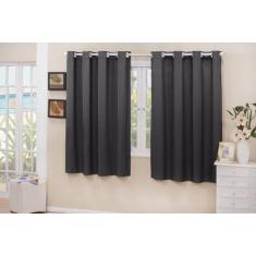 Cortina Cozinha Blackout Tecido Preta 2,80X1,30 Corta Luz - Confeccoes