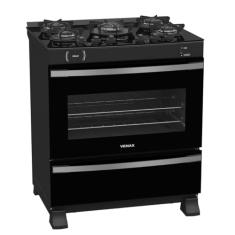Fogão 5 Bocas de Piso Venax Maxi Vitreo Preto Bivolt Fogão De Piso Venax 5 Bocas Ref.: Maxi Vitreo - Bivolt