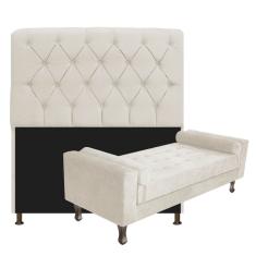 Kit Cabeceira Lady e Recamier 160 Cm Queen Size Corano Bege